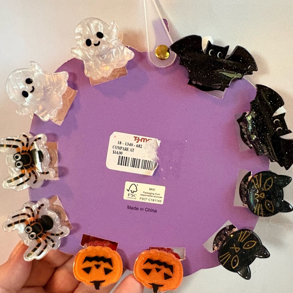 piper•k Halloween Trick or Treat Hair Clips Set - Orange, Black, White - Picture 2 of 2